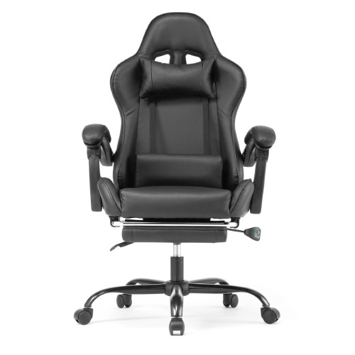 ゲーミングチェア（レザー・バケットシート・ミドルバック・収納式