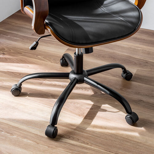 レザーチェア（PUレザー・天然木・ロッキング・ロッキング固定