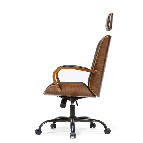 レザーチェア（PUレザー・天然木・ロッキング・ロッキング固定