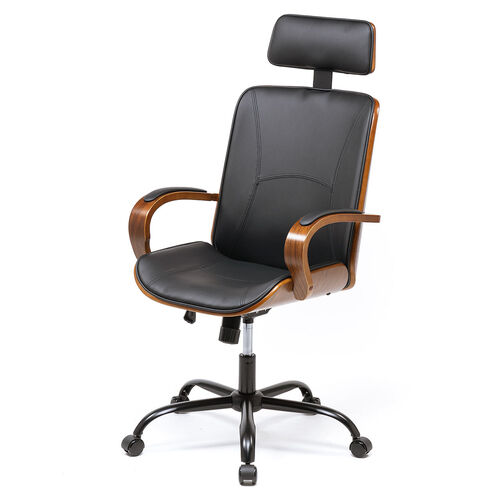 レザーチェア（PUレザー・天然木・ロッキング・ロッキング固定