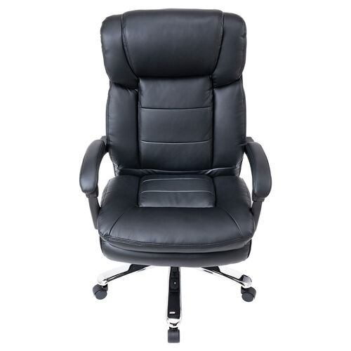 レザーチェア（高耐荷重チェア・ハイバックチェア・耐荷重200kg・PUレザー・シンクロロッキング）