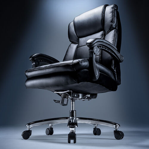 レザーチェア（高耐荷重チェア・ハイバックチェア・耐荷重200kg・PUレザー・シンクロロッキング）