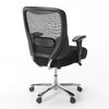 メッシュチェア（ネット・ミドルバック・ロッキング・肘付き・高耐荷重・ランバーサポート・ブラック）