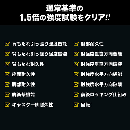 メッシュチェア（ネット・ミドルバック・ロッキング・肘付き・高耐荷重・ランバーサポート・ブラック）