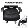 メッシュチェア（ネット・ミドルバック・ロッキング・肘付き・高耐荷重・ランバーサポート・ブラック）