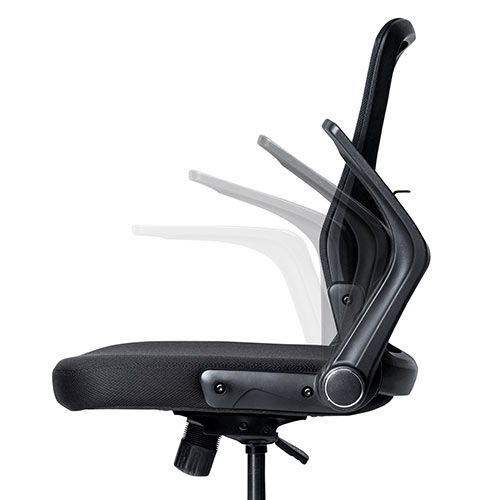 メッシュチェア（オフィスチェア・ロッキング・ランバーサポート・テレワーク・肘跳ね上げ式）