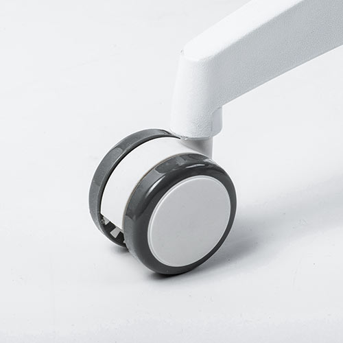 メッシュチェア（オフィスチェア・ホワイトフレーム・ミドルバック・ロッキング・ランバーサポート・グレー）