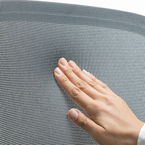 メッシュチェア（オフィスチェア・ホワイトフレーム・ミドルバック・ロッキング・ランバーサポート・グレー）