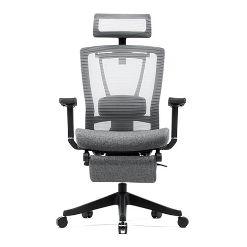 メッシュチェア 2点稼動ロッキング（リクライニング ハイバック オットマン 座面スライド アームレスト ヘッドレスト ランバーサポート）