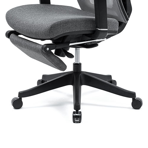 メッシュチェア 2点稼動ロッキング（リクライニング ハイバック オットマン 座面スライド アームレスト ヘッドレスト ランバーサポート）