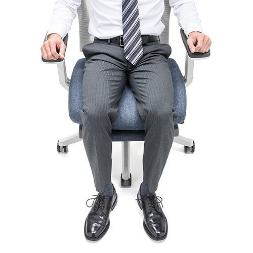 メッシュチェア（ハイバック・ロッキング・収納式オットマン・ランバーサポート・ヘッドレスト・ホワイトフレーム・ブルー）