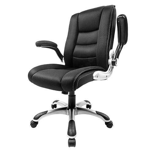 【アウトレット・中古・セール】オフィスチェア（アームレスト可動・跳ね上げ式・ロッキング・メッシュ・ブラック）