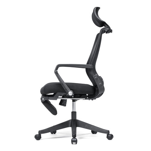 折りたたみメッシュチェア（折りたたみ式背もたれ・デスク下収納可能・シンクロロッキング・4段階角度固定・収納式オットマン・工具不要）