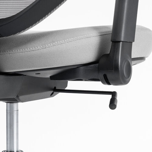 メッシュチェア（体重感知式ロッキング・ミドルバック・ヘッドレスト・可動式アームレスト・モールドウレタン座面・グレー）