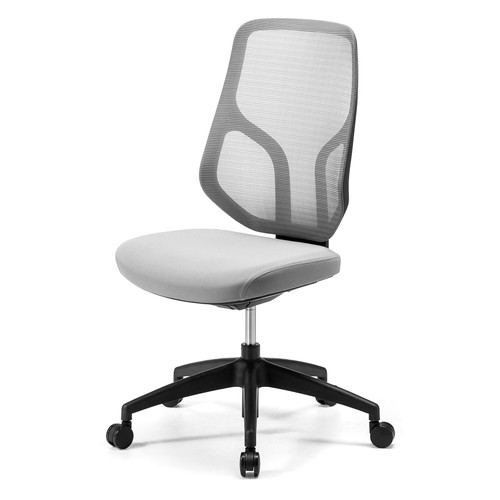 メッシュチェア（体重感知式ロッキング・ミドルバック・ヘッドレスト・可動式アームレスト・モールドウレタン座面・グレー）