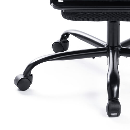 メッシュチェア（リクライニング・最大傾斜角120°・収納式オットマン・ヘッドレスト・ランバーサポート・アームレスト）