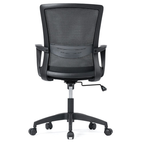オフィスチェア（メッシュチェア・ロッキング・ミドルバック・アームレスト・ランバーサポート・ブラック）