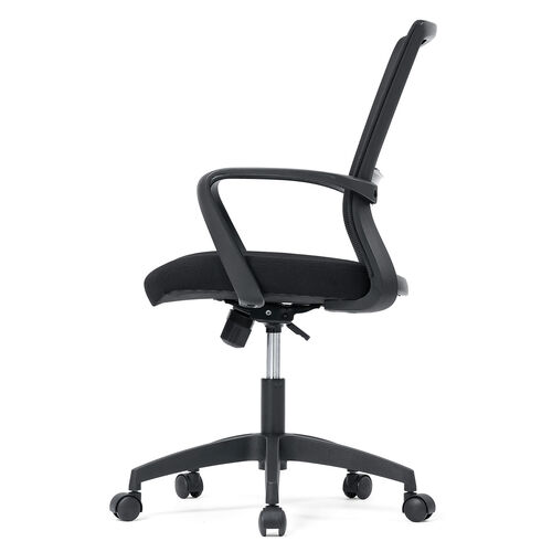 オフィスチェア（メッシュチェア・ロッキング・ミドルバック・アームレスト・ランバーサポート・ブラック）