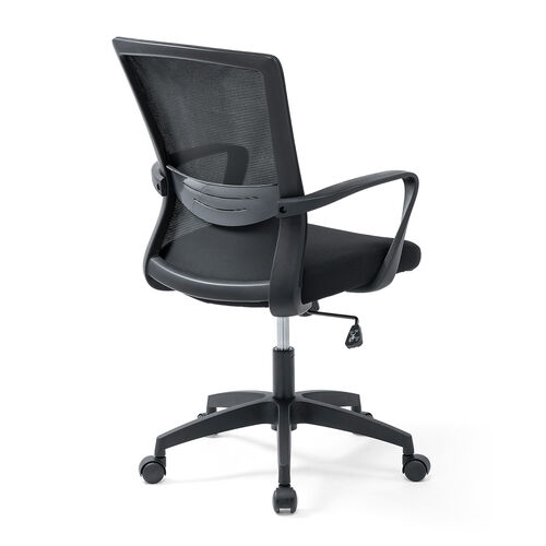 オフィスチェア（メッシュチェア・ロッキング・ミドルバック・アームレスト・ランバーサポート・ブラック）