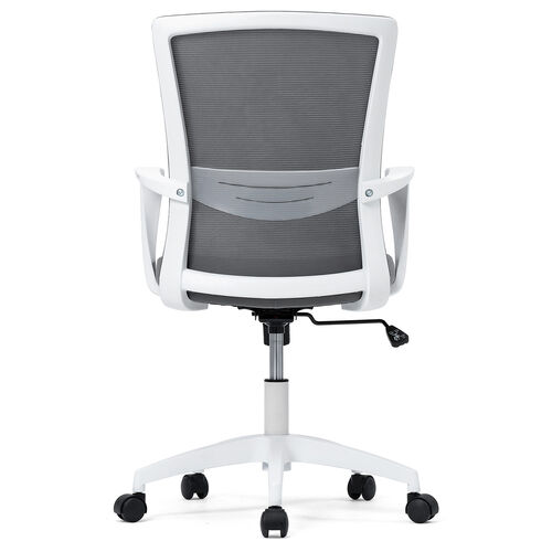 オフィスチェア（メッシュチェア・ロッキング・ミドルバック・アームレスト・ランバーサポート・グレー）