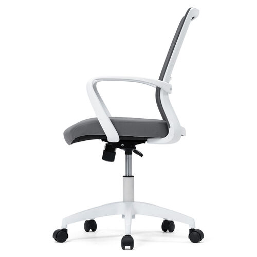 オフィスチェア（メッシュチェア・ロッキング・ミドルバック・アームレスト・ランバーサポート・グレー）