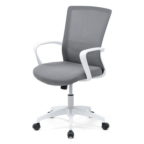 オフィスチェア（メッシュチェア・ロッキング・ミドルバック・アームレスト・ランバーサポート・グレー）