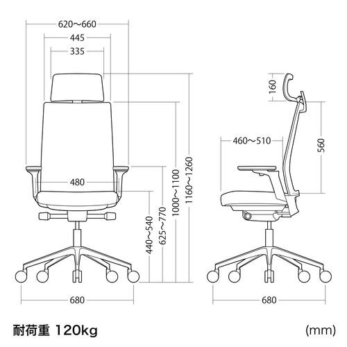 スイングチェア（ヘッドレスト付き・メッシュチェア・シンクロロッキング・耐荷重120kg・4Dアームレスト・大型ウレタンキャスター）