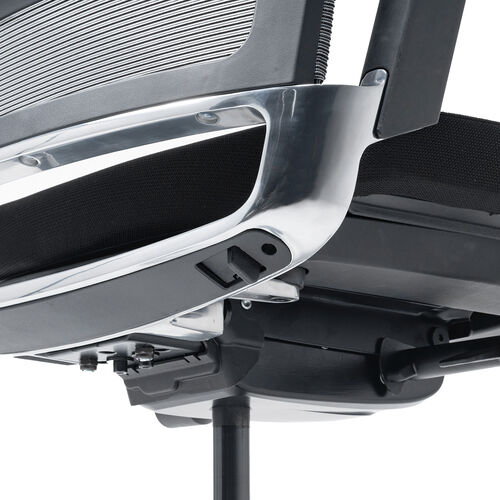 スイングチェア（ヘッドレスト付き・メッシュチェア・シンクロロッキング・耐荷重120kg・4Dアームレスト・大型ウレタンキャスター）