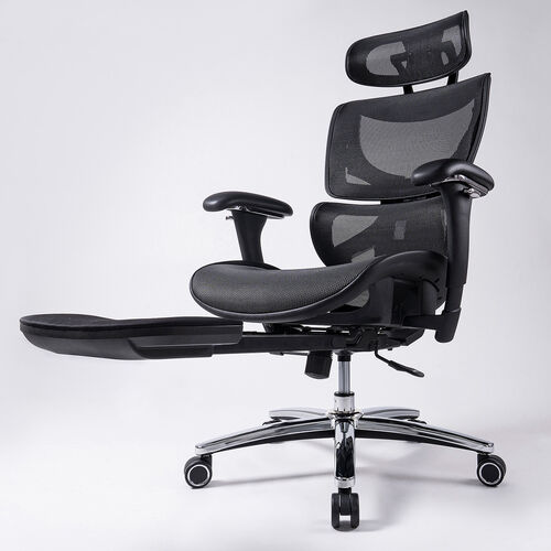 高耐荷重多機能チェア（エルゴノミクスチェア・メッシュチェア・耐荷重200kg・シンクロロッキング・ロッキング固定・スライド式オットマン・背もたれ上下可動・3Dアームレスト）