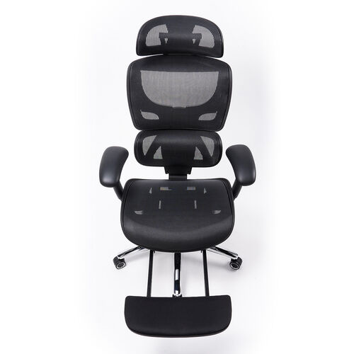 高耐荷重多機能チェア（エルゴノミクスチェア・メッシュチェア・耐荷重200kg・シンクロロッキング・ロッキング固定・スライド式オットマン・背もたれ上下可動・3Dアームレスト）