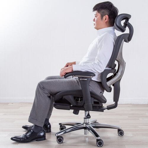 高耐荷重多機能チェア（エルゴノミクスチェア・メッシュチェア・耐荷重200kg・シンクロロッキング・ロッキング固定・スライド式オットマン・背もたれ上下可動・3Dアームレスト）