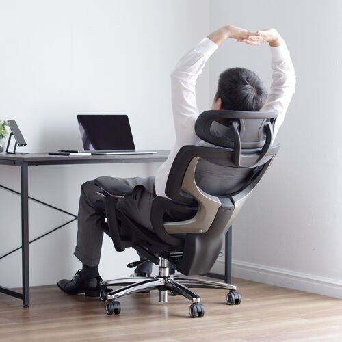 高耐荷重多機能チェア（エルゴノミクスチェア・メッシュチェア・耐荷重200kg・シンクロロッキング・ロッキング固定・スライド式オットマン・背もたれ上下可動・3Dアームレスト）