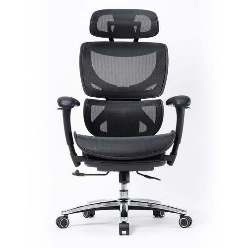 高耐荷重多機能チェア（エルゴノミクスチェア・メッシュチェア・耐荷重200kg・シンクロロッキング・ロッキング固定・スライド式オットマン・背もたれ上下可動・3Dアームレスト）