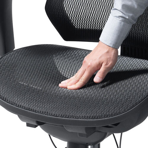 メッシュチェア（スリム形状背もたれ・シンクロロッキング・3段階ロッキング固定・ランバーサポート・3Dアームレスト・耐荷重125kg）