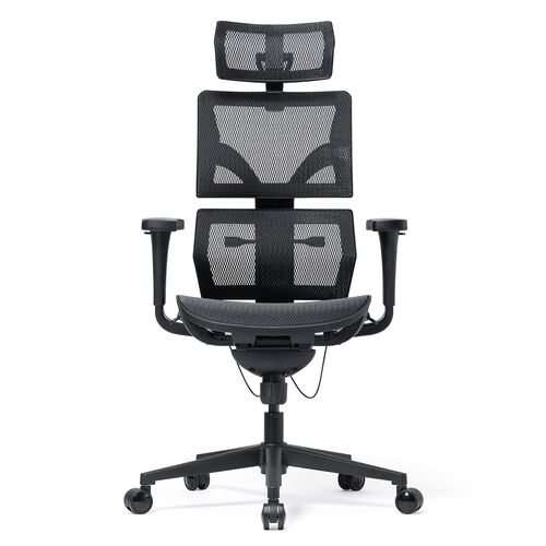 メッシュチェア（スリム形状背もたれ・シンクロロッキング・3段階ロッキング固定・ランバーサポート・3Dアームレスト・耐荷重125kg）