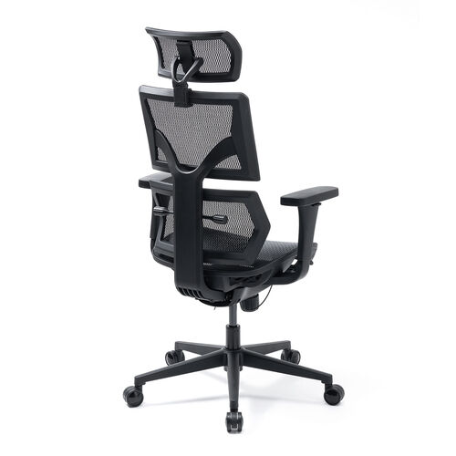 メッシュチェア（スリム形状背もたれ・シンクロロッキング・3段階ロッキング固定・ランバーサポート・3Dアームレスト・耐荷重125kg）