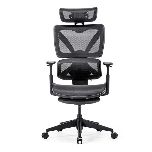 メッシュチェア｜ハイバック・オットマン内蔵・高耐荷重125kg