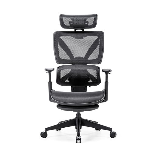 メッシュチェア｜ハイバック・オットマン内蔵・高耐荷重125kg