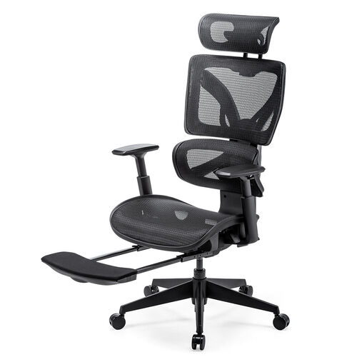 メッシュチェア｜ハイバック・オットマン内蔵・高耐荷重125kg