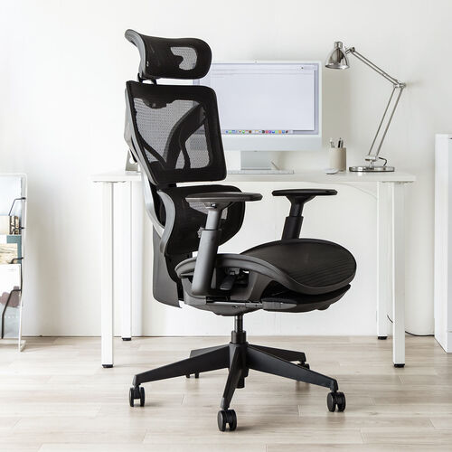 メッシュチェア｜ハイバック・オットマン内蔵・高耐荷重125kg