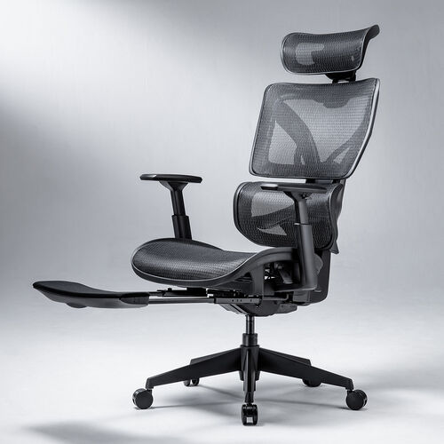 メッシュチェア｜ハイバック・オットマン内蔵・高耐荷重125kg