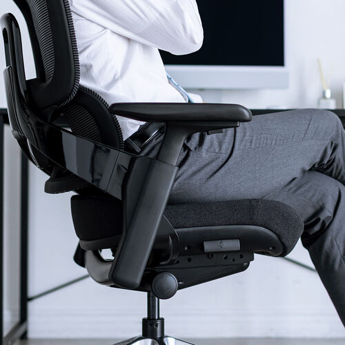 エルゴノミクスチェア（メッシュチェア・シンクロロッキング・4Dアームレスト・座面スライド式・ウレタンクッション・背もたれ上下調整・上下可動ヘッドレスト・ランバーサポート・大型ナイロンキャスター）