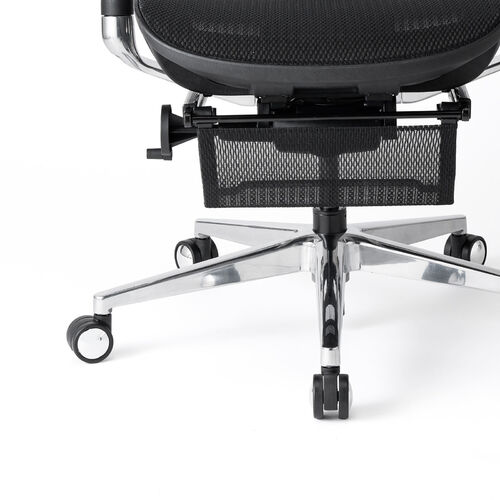 高性能メッシュチェア（耐荷重125kg・シンクロロッキング・収納式オットマン・座面スライド・ランバーサポート・4Dアームレスト・ハンガー付き）