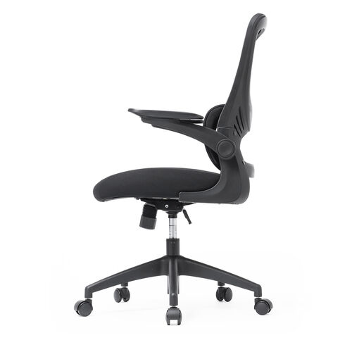 メッシュチェア（オフィスチェア・背もたれ分離式・ロッキング・肘跳ね上げ・ミドルバック・ランバーサポート・キャスター付き）