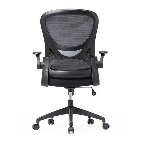 メッシュチェア（オフィスチェア・背もたれ分離式・ロッキング・肘跳ね上げ・ミドルバック・ランバーサポート・キャスター付き）