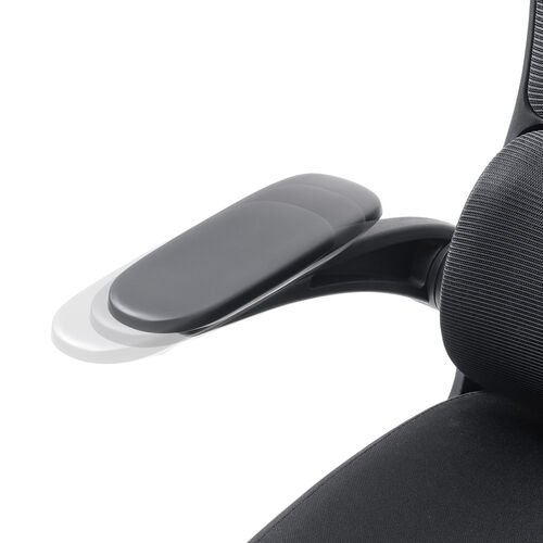 メッシュチェア（オフィスチェア・背もたれ分離式・ロッキング・肘跳ね上げ・ミドルバック・ランバーサポート・キャスター付き）