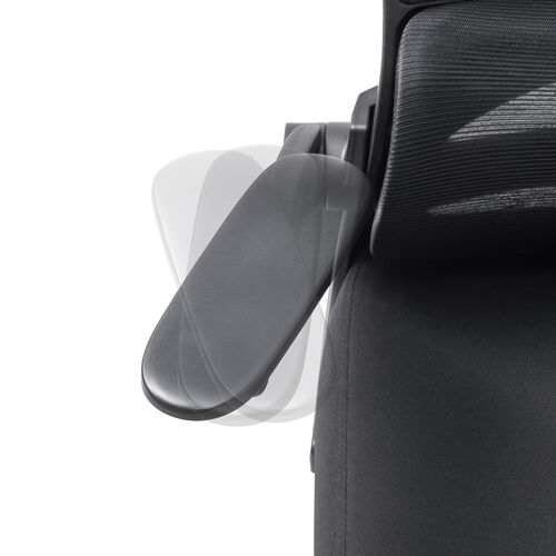 メッシュチェア（オフィスチェア・背もたれ分離式・ロッキング・肘跳ね上げ・ミドルバック・ランバーサポート・キャスター付き）