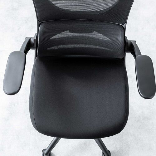 メッシュチェア（オフィスチェア・背もたれ分離式・ロッキング・肘跳ね上げ・ミドルバック・ランバーサポート・キャスター付き）