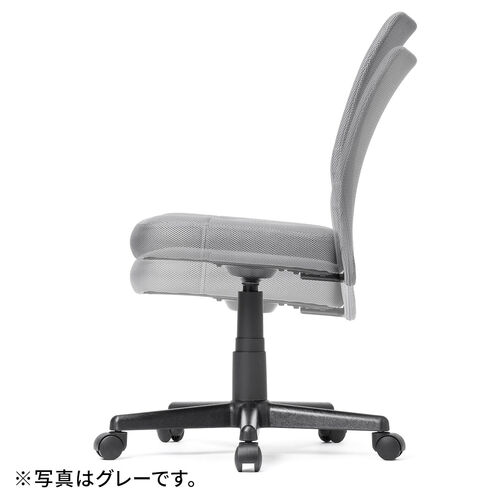 オフィスチェア（事務椅子・コンパクト・ランバーサポート・ミドルバック・キャスター付き・ブラック）