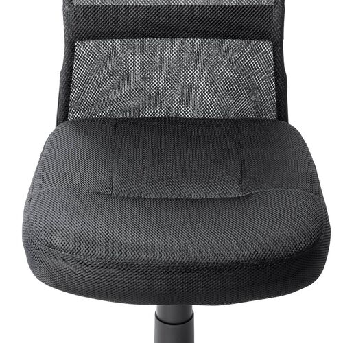 オフィスチェア（事務椅子・コンパクト・ランバーサポート・ミドルバック・キャスター付き・ブラック）